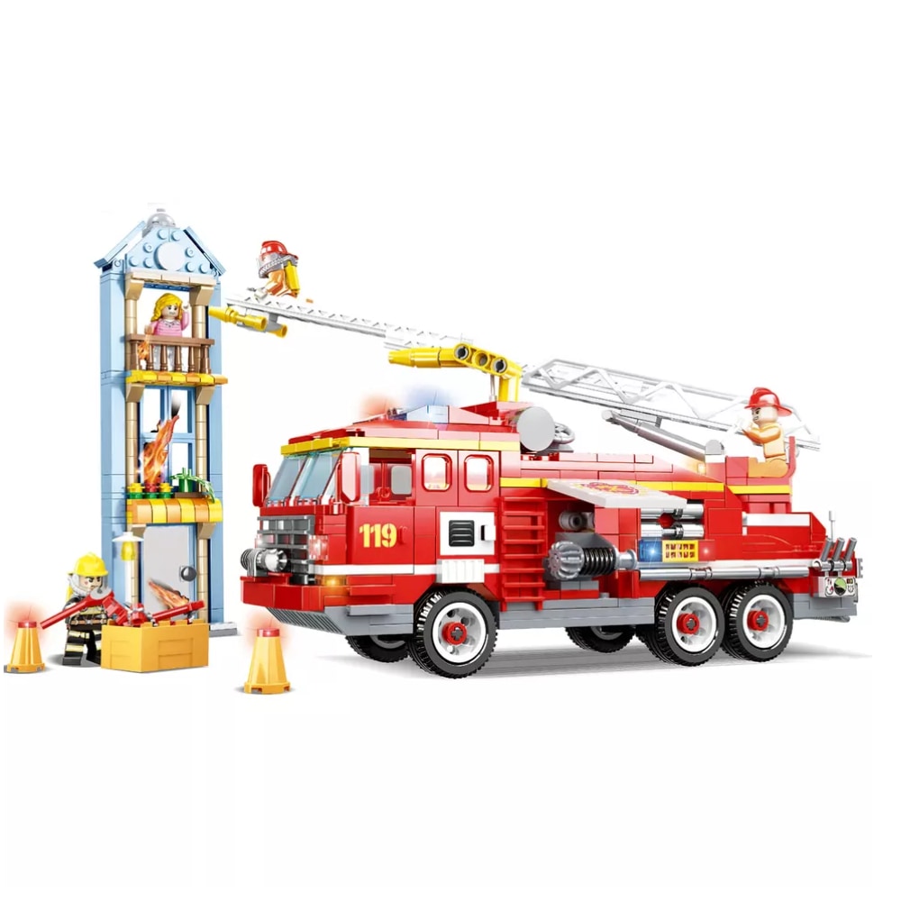 Brandweerwagen bouwstenenset 737 stuks