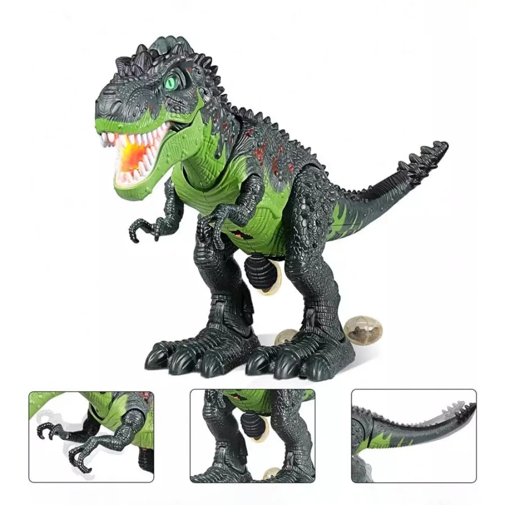 Een vuurspuwende dinosaurus robot