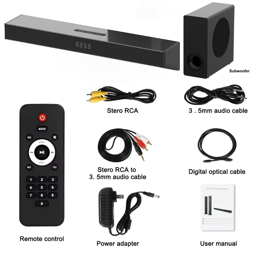 Soundbar met bluetooth en draadloze subwoofer