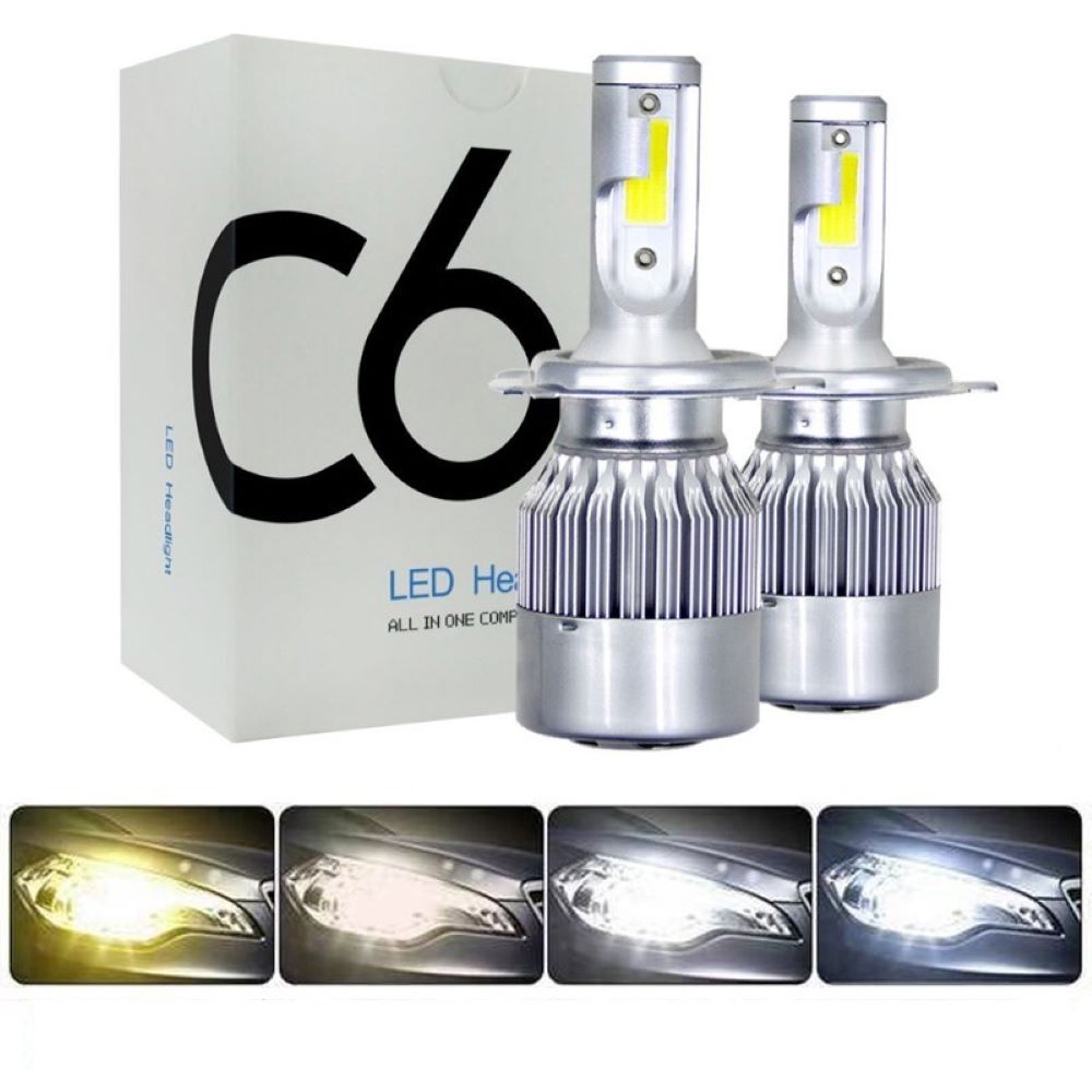 Led autokoplamp C6 met ventilator, avio-aluminium