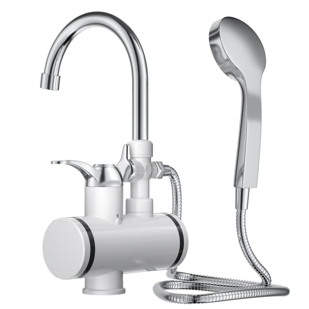 Kraan en douche met ingebouwde verwarming