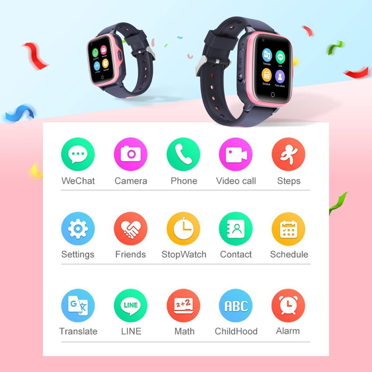 Smartwatch voor kinderen SmartKid Pro met simkaart, GPS, camera