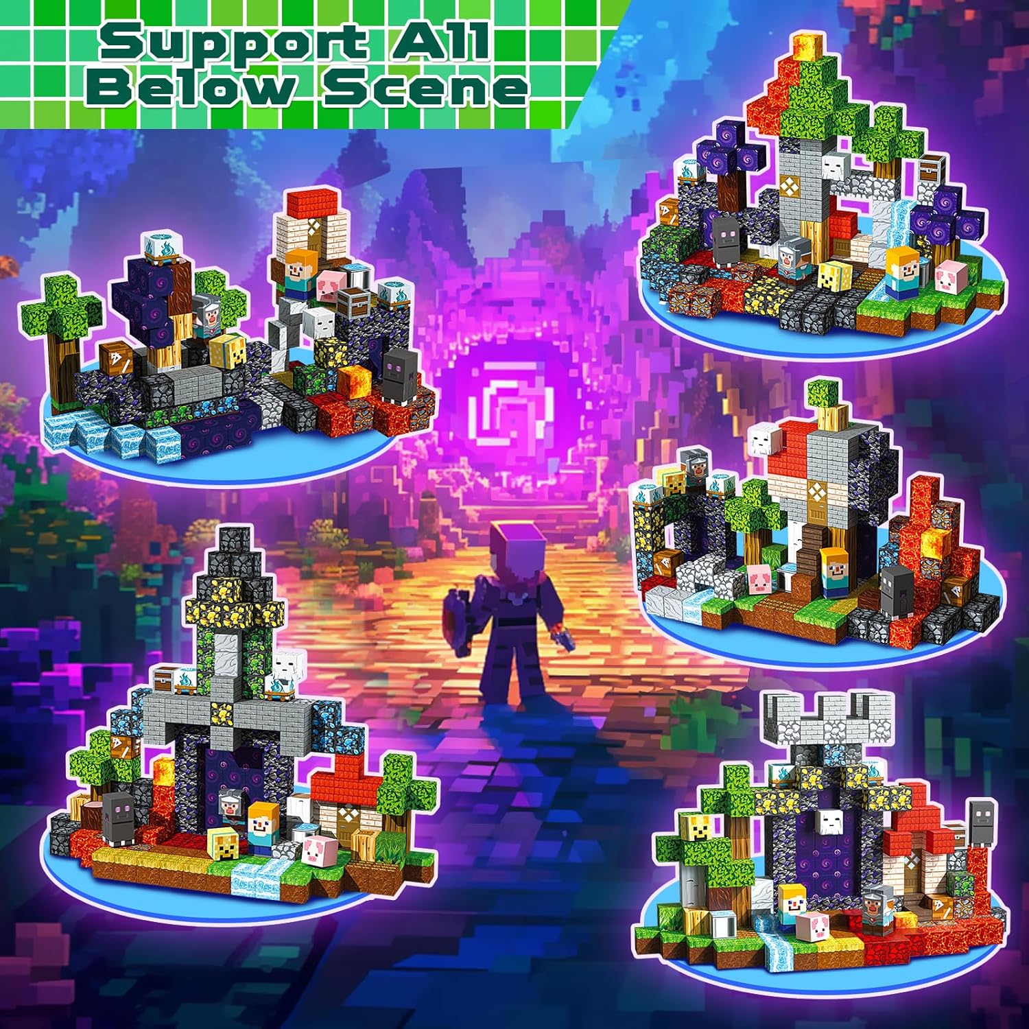 MAGNECRAFT Magnetic Blocks – 200 stuks magnetische bouwblokken STEM-speelgoed voor kinderen vanaf 3 jaar