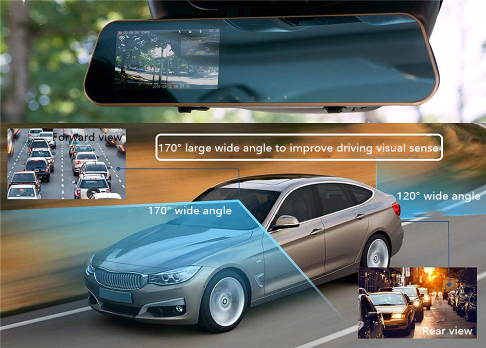 Auto camera achteruitkijkspiegel met 4.3 inch LCD-scherm en recorder