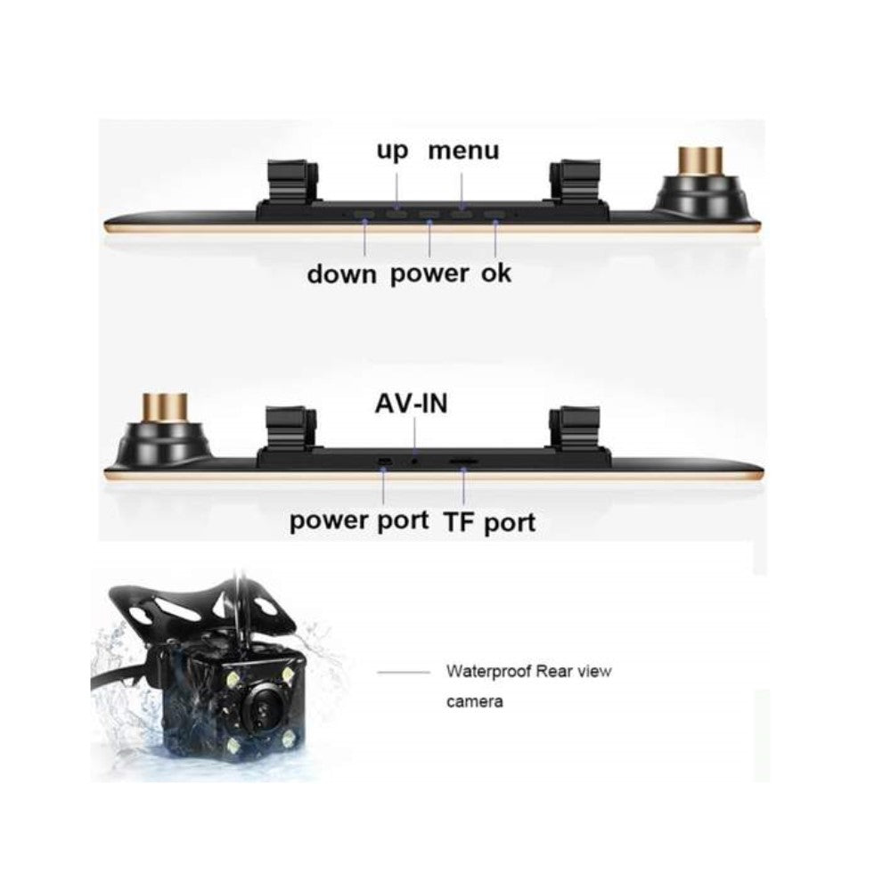 Auto camera achteruitkijkspiegel met 4.3 inch LCD-scherm en recorder
