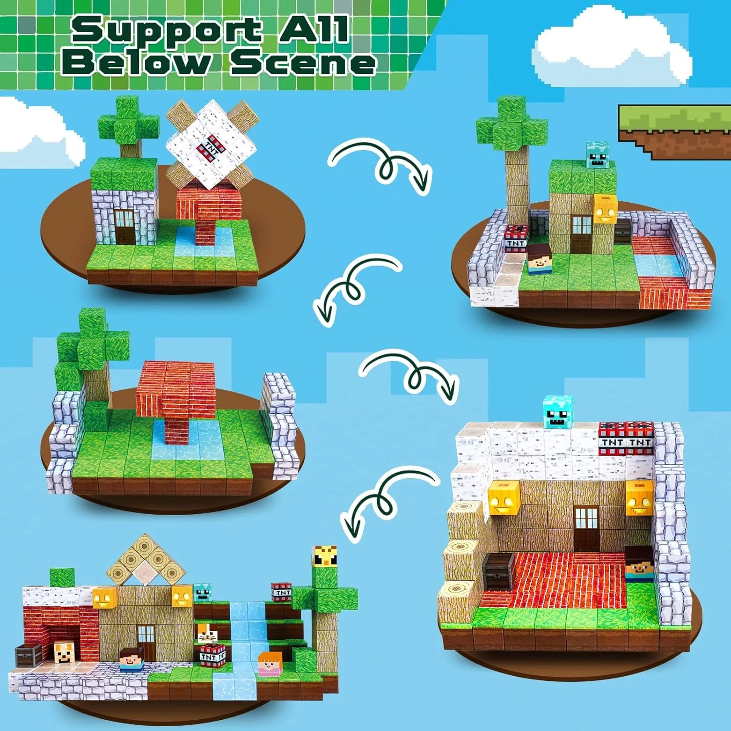 MAGNECRAFT Magnetic Blocks FOREST LIFE – 100 stuks magnetische bouwblokken STEM-speelgoed voor kinderen vanaf 3 jaar