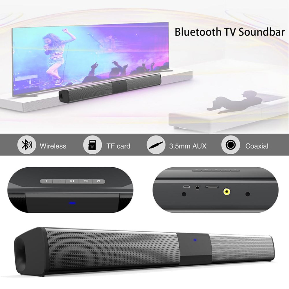 SonicLine 4.0 Bluetooth soundbar – 55 cm, 4 luidsprekers, surround sound