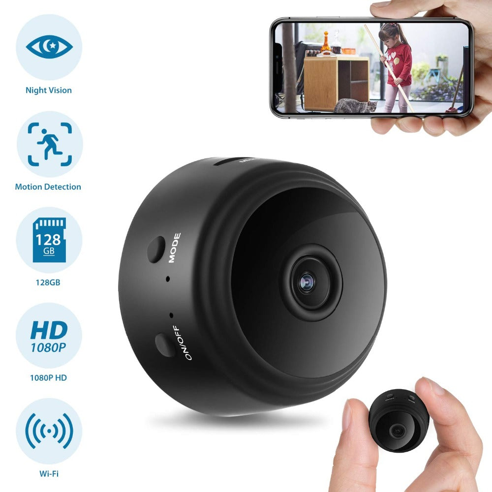 Mini beveiligingscamera, wifi, live surveillance, dag- en nachtopname