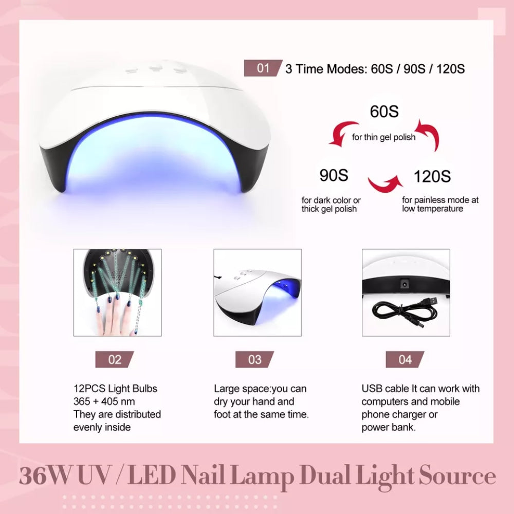 Manicureset + UV/LED-lamp