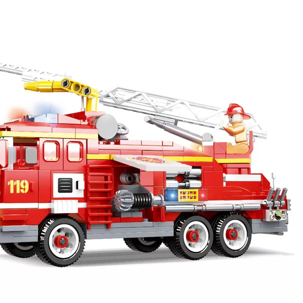 Brandweerwagen bouwstenenset 737 stuks