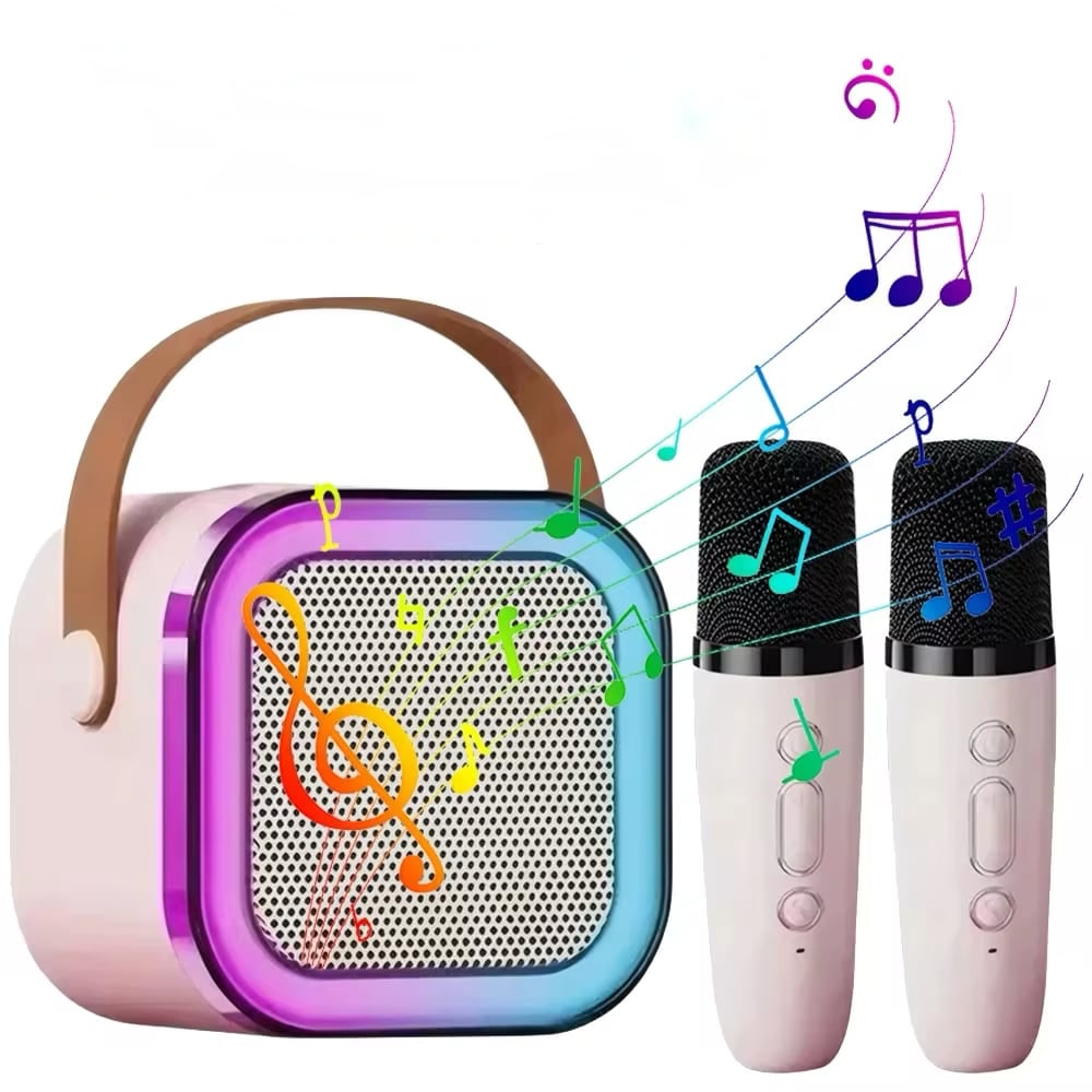 Karaokeset voor kinderen, luidspreker + 2 x microfoon