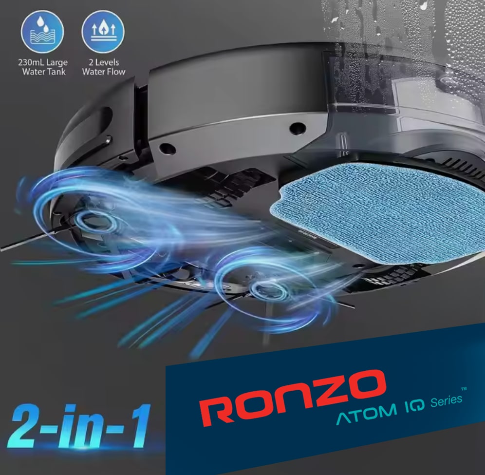 RONZO ATOM IQ Robotstofzuiger en vloerreiniger met oplaadstation