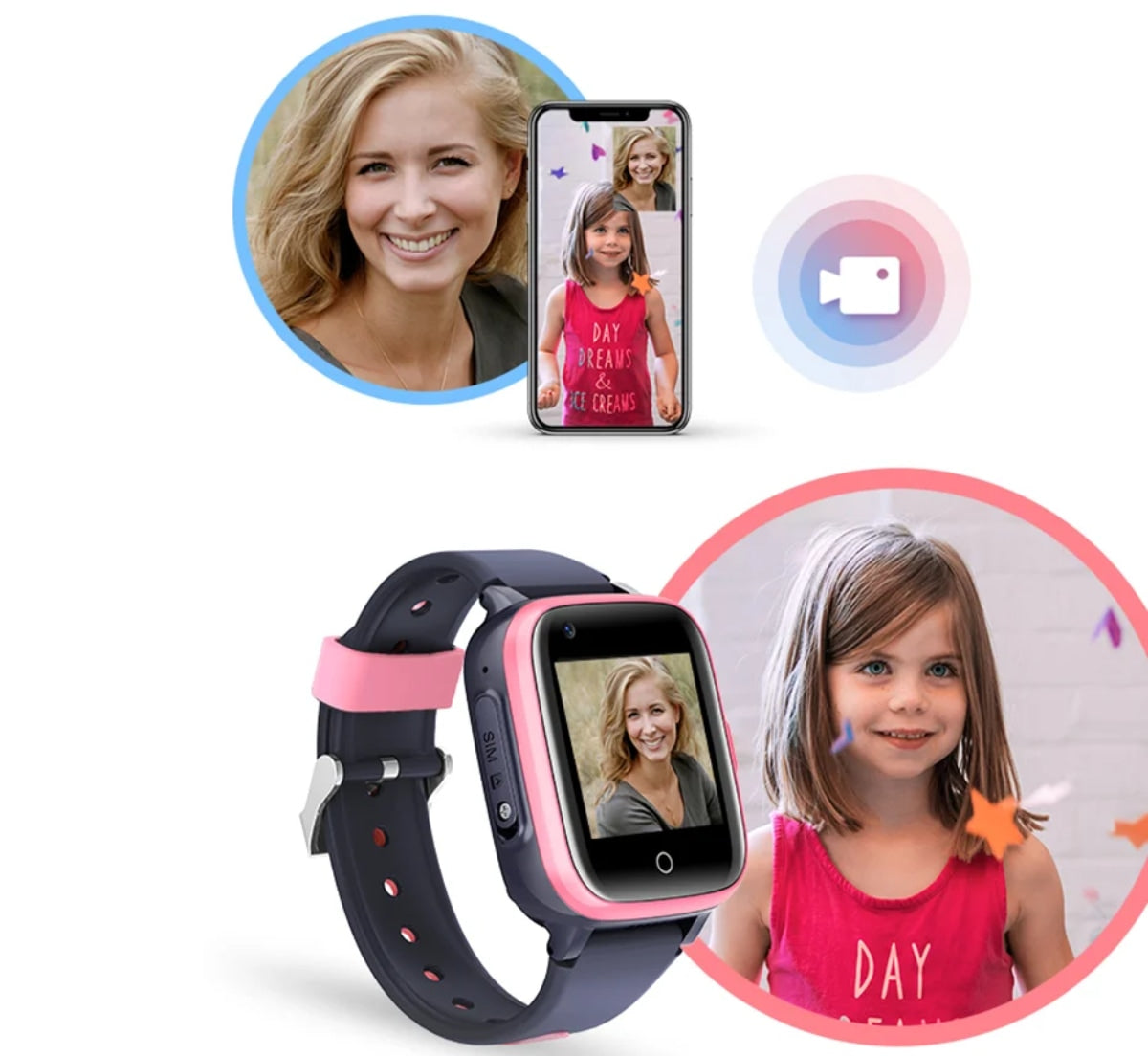Smartwatch voor kinderen SmartKid Pro met simkaart, GPS, camera