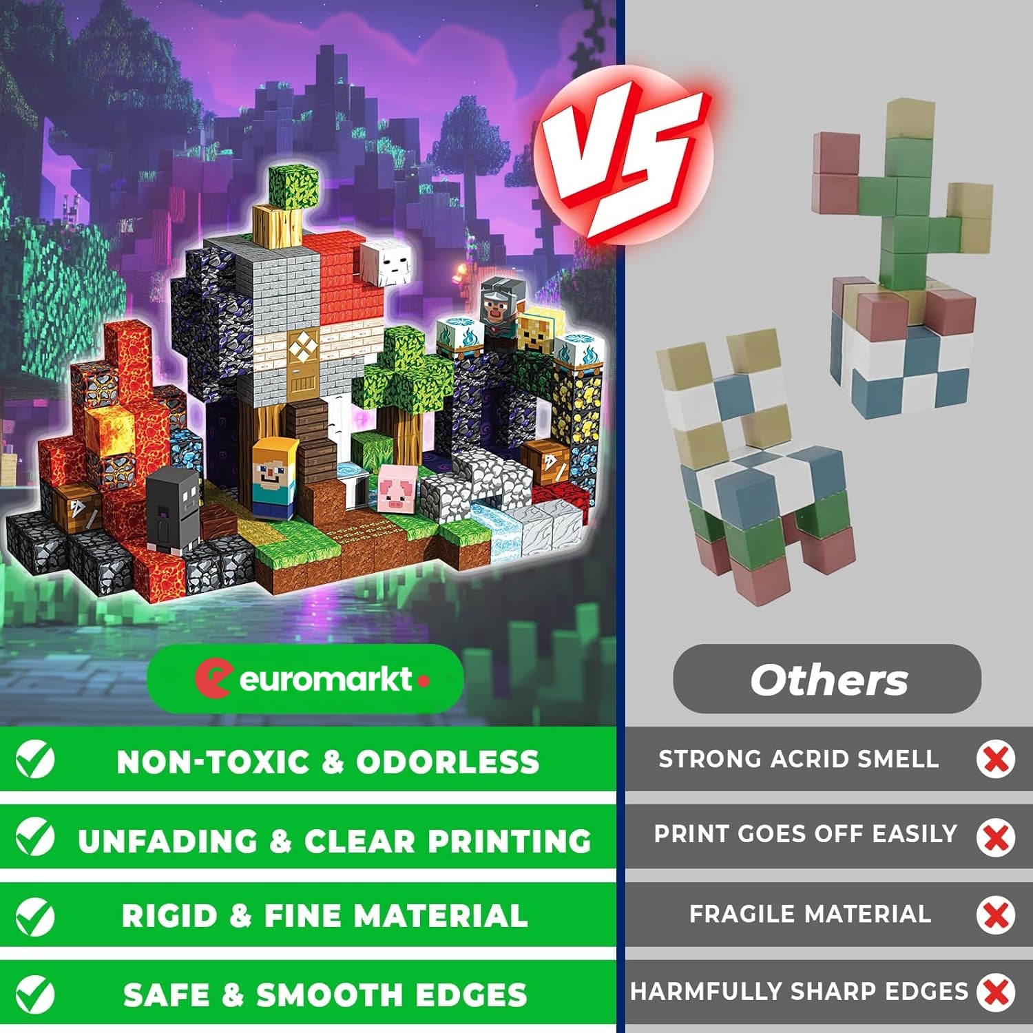 MAGNECRAFT Magnetic Blocks – 200 stuks magnetische bouwblokken STEM-speelgoed voor kinderen vanaf 3 jaar