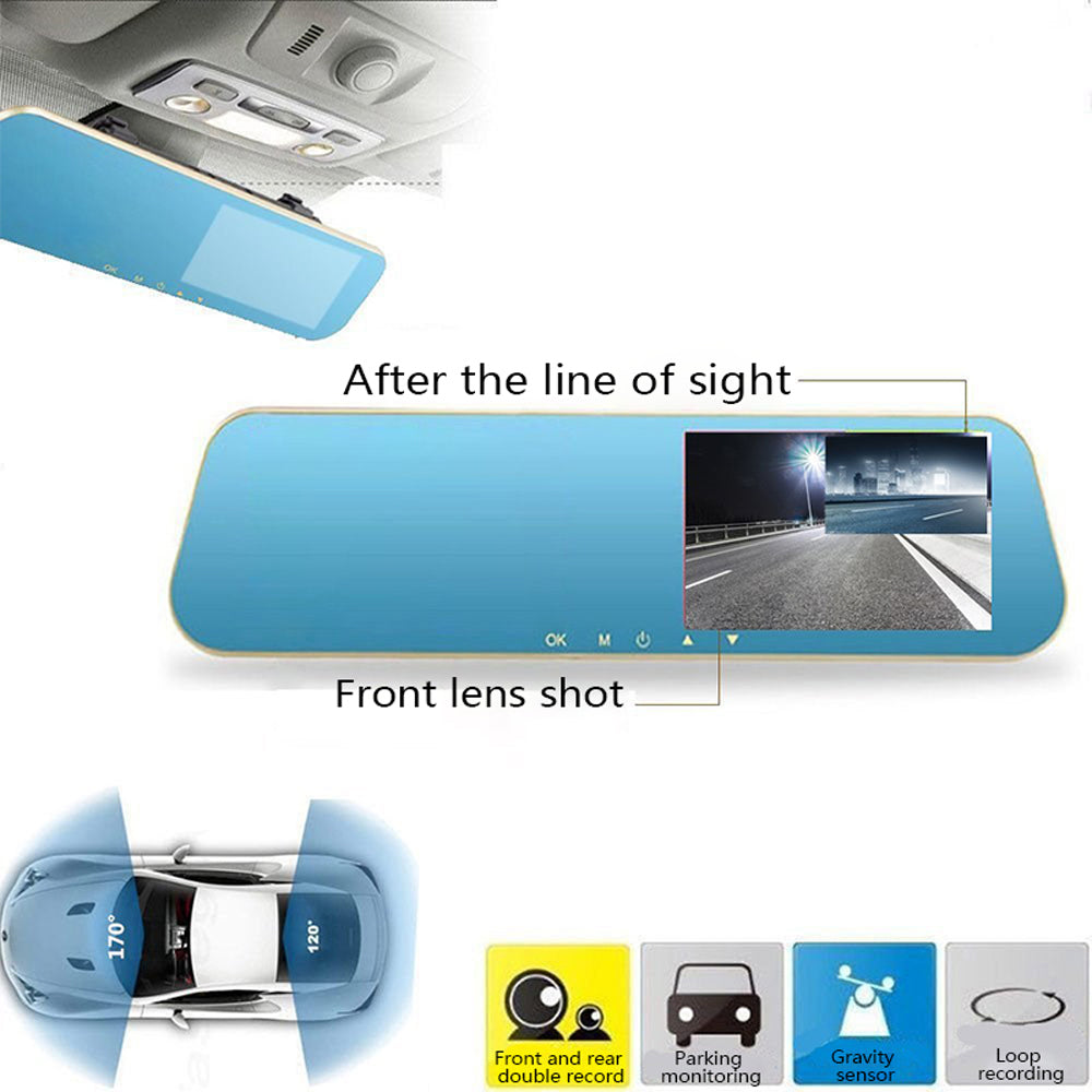 Auto camera achteruitkijkspiegel met 4.3 inch LCD-scherm en recorder
