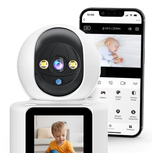 Slimme draadloze babyfoon met nachtzicht en tweerichtings video- en audiocommunicatie