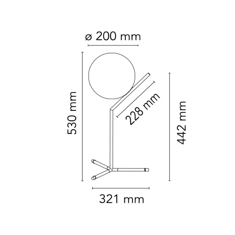 Design tafellamp Alaris, glas, metaal
