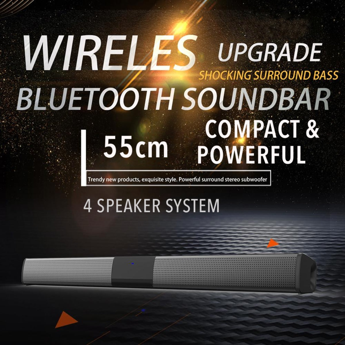 SonicLine 4.0 Bluetooth soundbar – 55 cm, 4 luidsprekers, surround sound