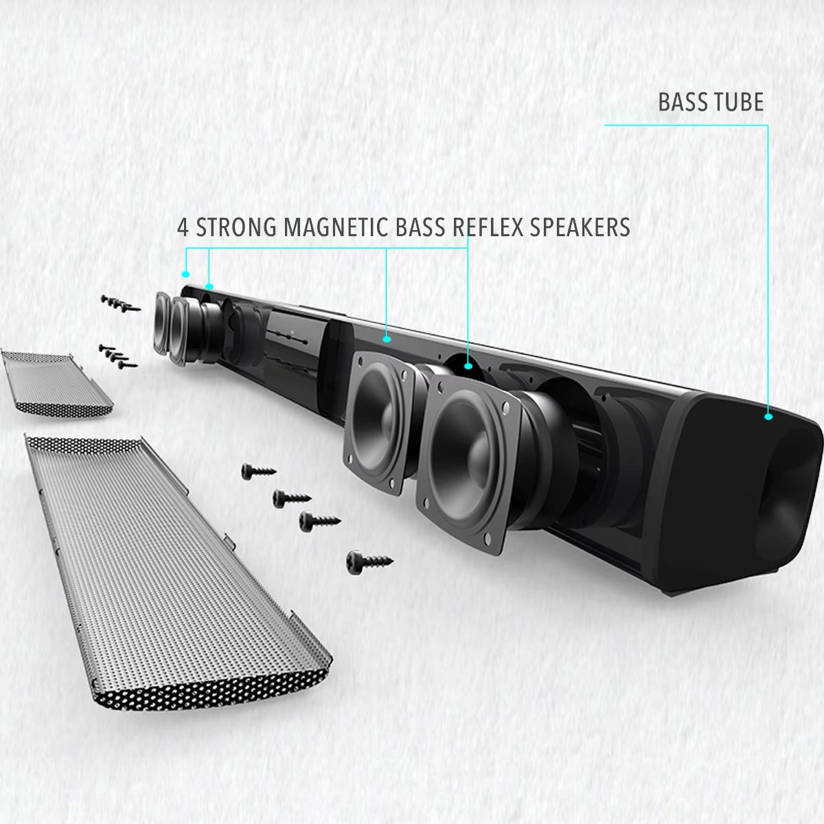 SonicLine 4.0 Bluetooth soundbar – 55 cm, 4 luidsprekers, surround sound